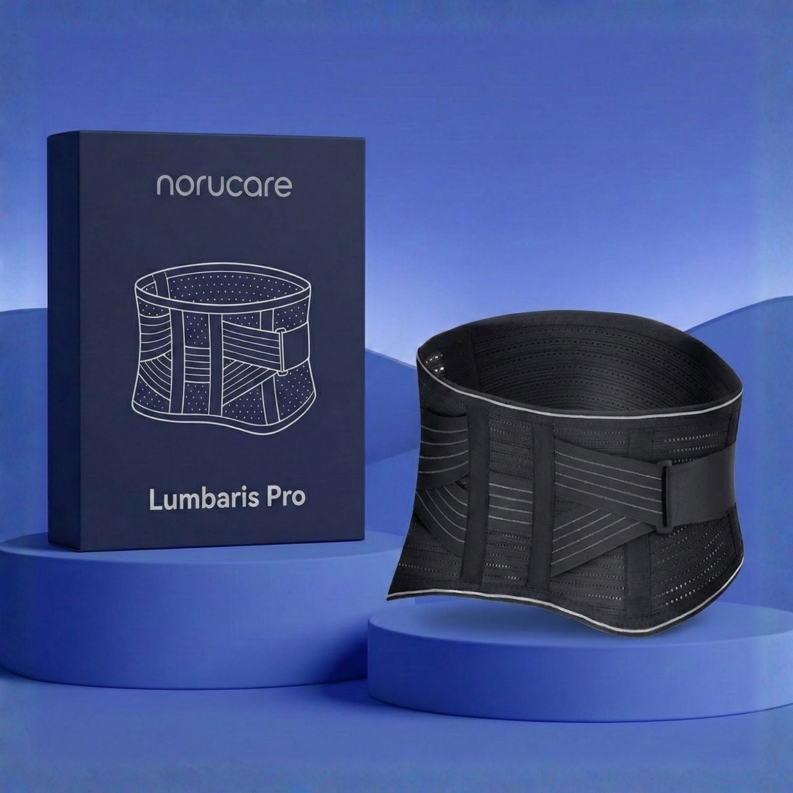 NoruCare Lumbaris Pro – Stabiler Rückenstützgürtel zur Linderung von Schmerzen im unteren Rücken & Stabilisierung der Lendenwirbelsäule